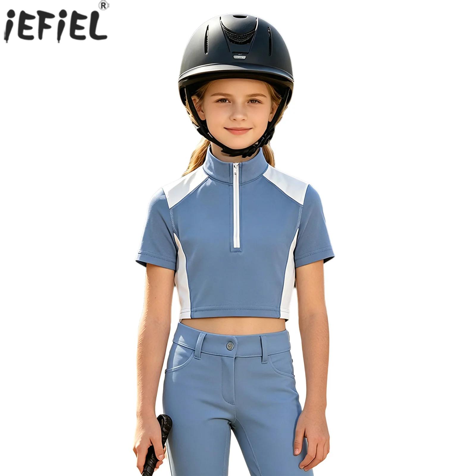 Summer Equestrian Clothing - Maglietta Sportiva per Bambine, Abbigliamento Equestre,