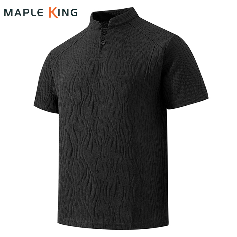 Summer Clothing Cheap - Camicia Henley da Uomo con Texture