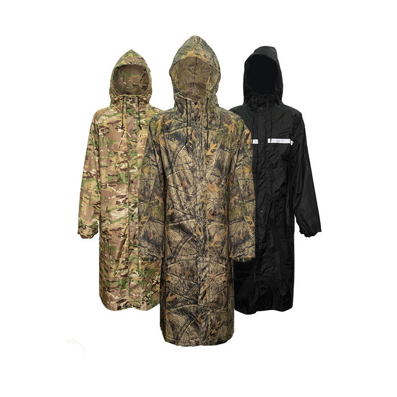 Summer Rain Clothing - Impermeabile lungo mimetico per uomo tattiche
