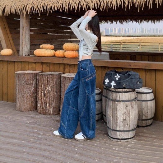 Summer Clothing Wear - Jeans a gamba larga da donna