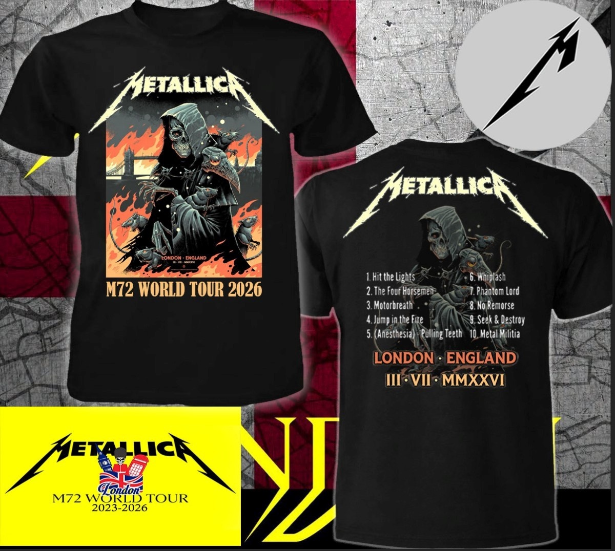 Summer Clothing London - T-shirt Metallica M72 World Tour 2026