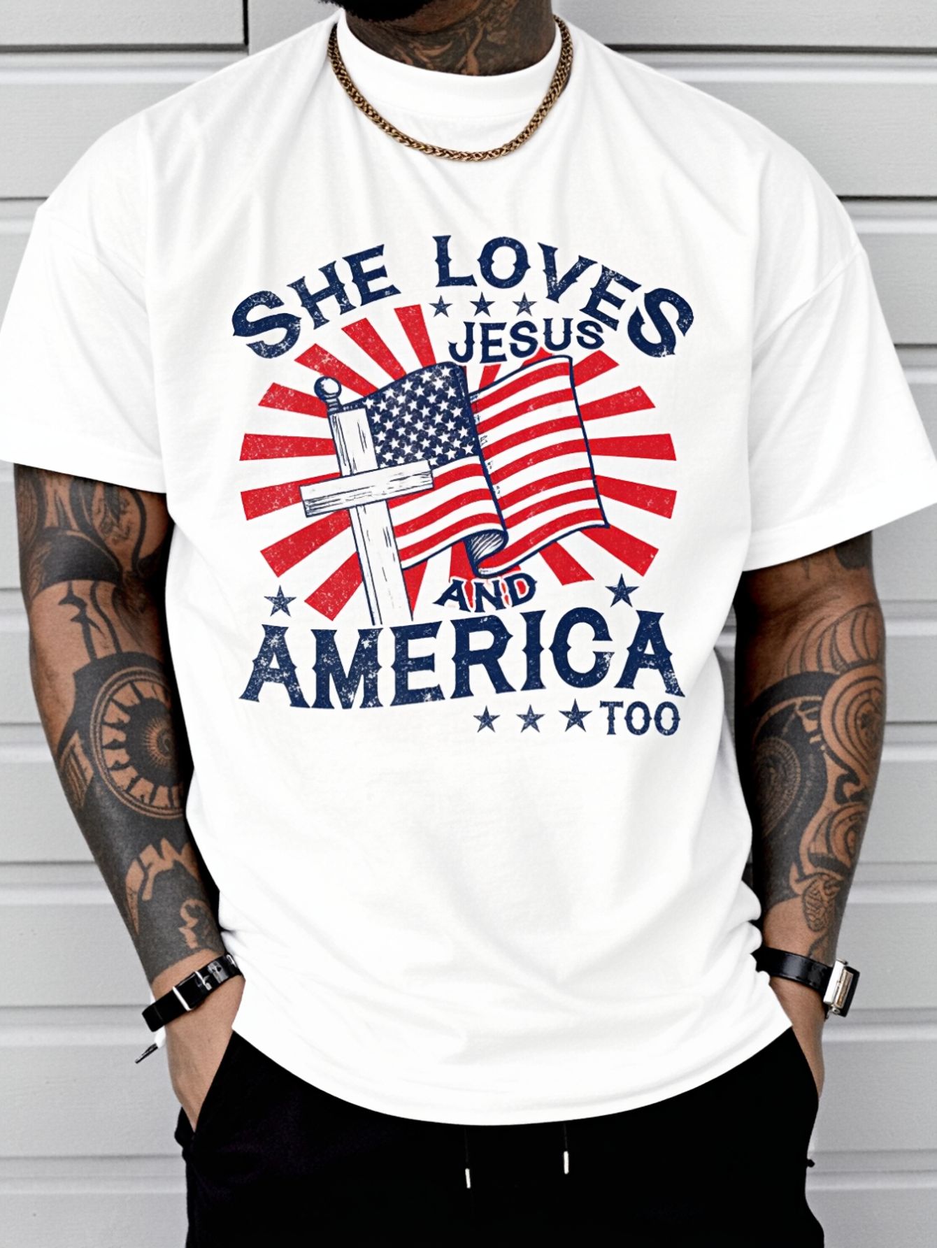 Summer Clothing Not Shein - T-shirt vintage con stampa 'She Loves
