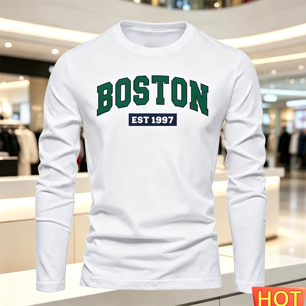 Summer Clothing Usa - T-shirt a maniche lunghe da uomo