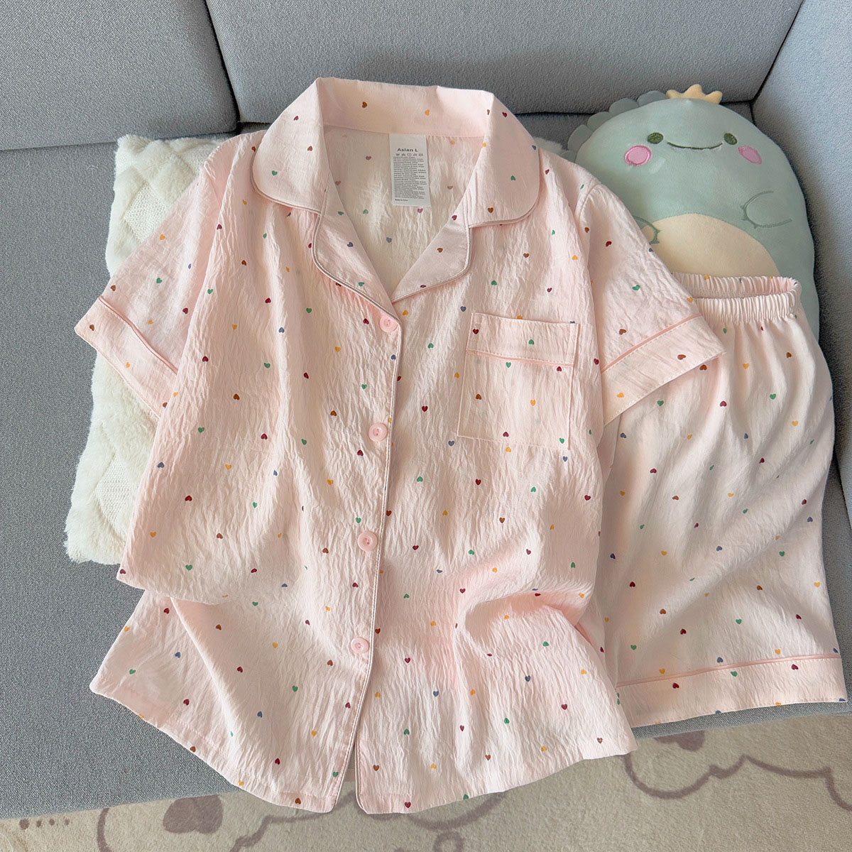 Summer Clothing For Petite Women - Pigiama da donna in cotone stampato