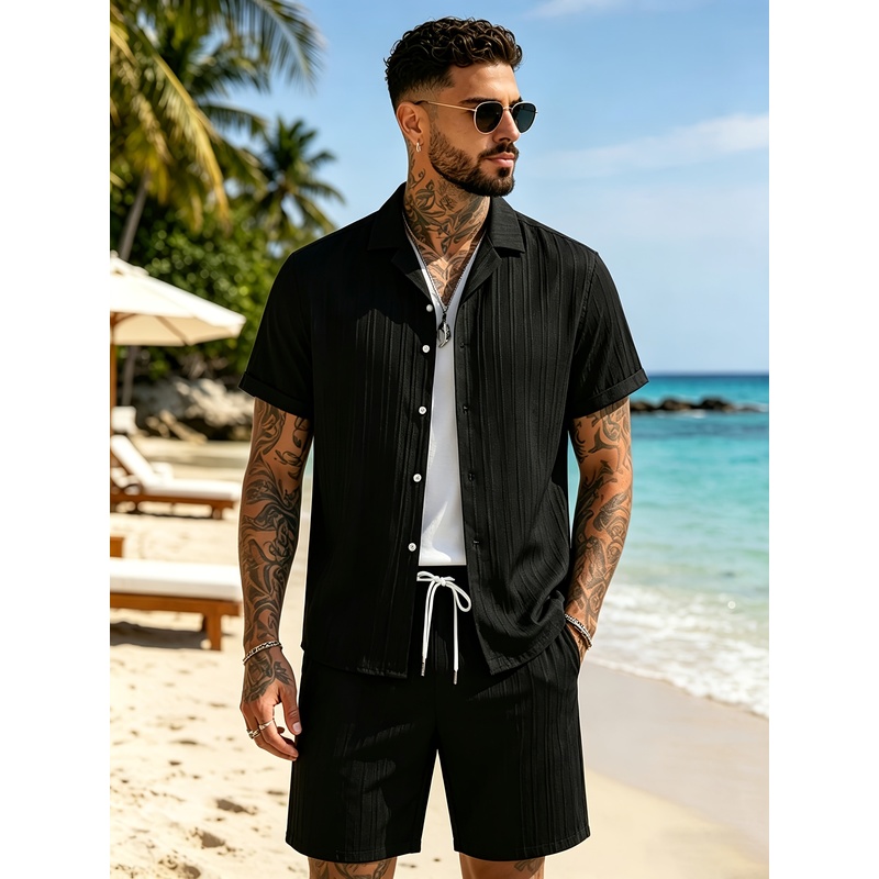 Summer Clothing Sets Men - Completo casual estivo da uomo, camicia