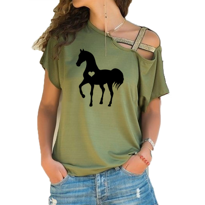 Summer Equestrian Clothing - Estate nuovo cuore cavallo maglietta regalo