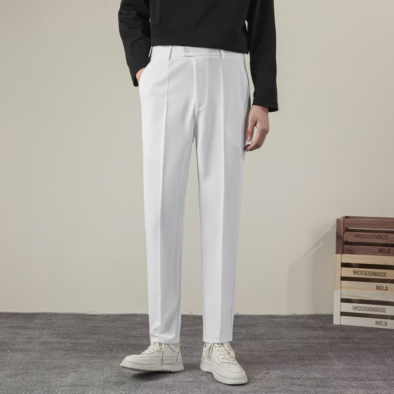 Pantaloni casual dritti tinta  - Summer Clothing Brands Men recensione e prezzo